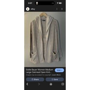 Eddie Bauer open knit hooded cardigan